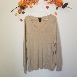 Lane Bryant Metallic Gold Sweater